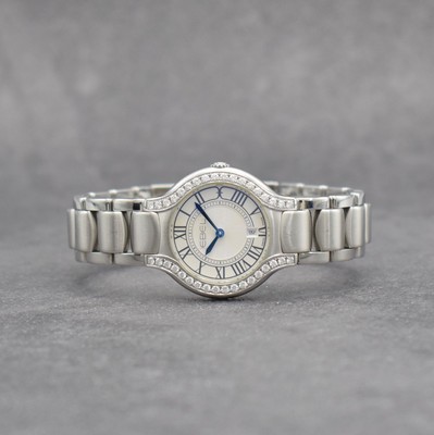 EBEL Beluga Damenarmbanduhr in Edelstahl aufwendig mit Brillanten besetzt, Schweiz verk. lt. beil. Garantiekarte 07/2016, quarz, Ref. E9258N2S, ...