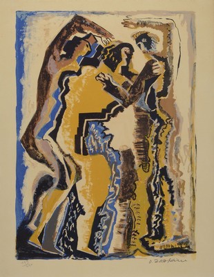 Ossip Zadkine, 1890-1967, Farblithographie, handsigniert und num. 159/220, leicht gebräunt, ca. 57x42cm, u.Gl., R. ca. 78x60cm