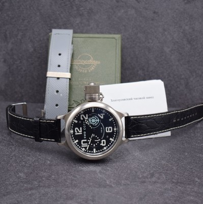 Taucheruhr der Sowjetischen Kriegsmarine Nummer 1127, Sowjetunion 1970er Jahre, Handaufzug, Ref. TY 13-02-66, verschr. Metallgeh., Rücks. wie ...