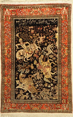 Ghom Seide alt, Persien, um 1940, reine Naturseide, ca. 126 x 82 cm, EHZ: 2