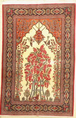 Ghom Kork, Persien, ca. 50 Jahre, Korkwolle, ca. 212 x 140 cm, EHZ: 2