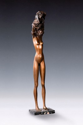 Bruno Bruni, geb. 1935 Gradara, La Divina, Bronzeskulptur, sign., num. 311/1000, H.101 cm