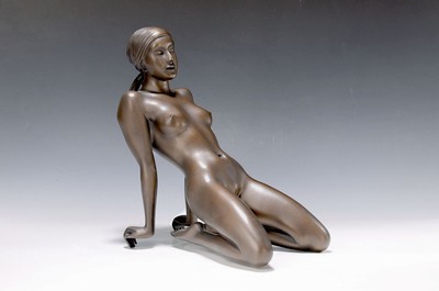 Arno Breker, 1900-1991, Bronzeskulptur, "In Erwartung" sign., num. 116/150, Gießerstempel Venturi Arte, ca. 32x30x18 cm