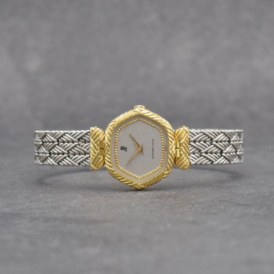 AUDEMARS PIGUET ausgefallene Damenarmbanduhr in GG/WG 750/000, Schweiz um 1980, Handaufzug, 2-teil. Geh., Boden aufgedr., silb. Zifferbl. m. gold. ...