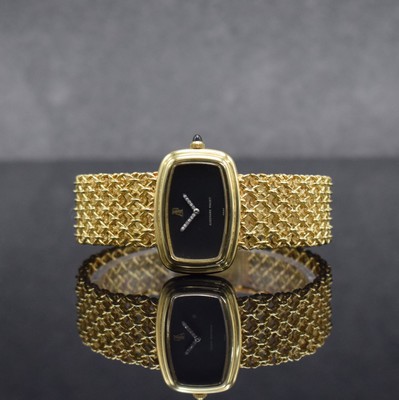 AUDEMARS PIGUET ausgefallene Damenarmbanduhr in GG 750/000, Schweiz um 1980, Handaufzug, gestuftes Geh., Boden aufgedr., feines Schmuckband in GG ...