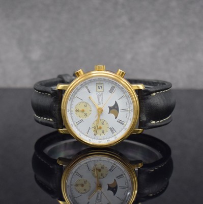 EBERHARD & Co. limitierter Herrenchronograph zum 100 jährigen Firmenjubiläum, Schweiz um 1987, Automatik, verg. Geh. m. verschr. Stahlboden, ...