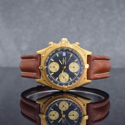 BREITLING Chronomat Herrenchronograph in GG 750/000 Referenz 81950, Schweiz um 1990, Automatik, schweres satin. Geh., Boden & Krone verschr., ...