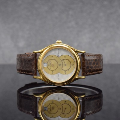 REVUE THOMMEN Saltarello auf 300 Stück limitierte Armbanduhr mit Regulator Zifferblatt in GG 750/000, Schweiz um 1990, Handaufzug, beids. vergl. ...