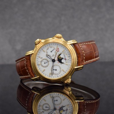 Jaeger-LeCoultre astronomische Herrenarmbanduhr Calendrier Perpetual Grand Reveil in GG 750/000 Referenz 180.140.990, Schweiz um 1990, massives ...