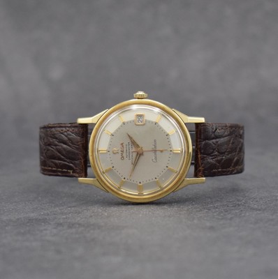 OMEGA Constellation Herrenarmbanduhr in GG 585/000 Referenz 14902 SC, Automatik, Schweiz um 1964, Boden m. Darst. Sternwarte verschr., facett. ...