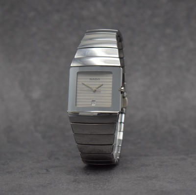 RADO Diastar Armbanduhr, Schweiz um 1995, quarz, Ref. 152.0332.3, Keramikgehäuse inkl. Keramikband m. dopp. Faltschl., graues Zifferbl. im ...