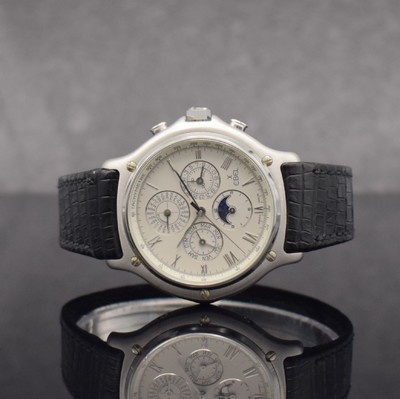EBEL astronomischer Schaltradchronograph 1911 ewiger Kalender in WG 750/000, Automatik, Schweiz um 2000, Ref. 3136901, massives Goldgeh. inkl. orig. ...