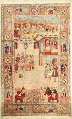 Lahor alt, Pakistan, ca. 60 Jahre, Wolle auf Baumwolle, ca. 250 x 158 cm, guter Zustand