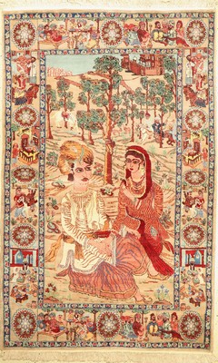 Lahor alt, Pakistan, ca. 60 Jahre, Wolle auf Baumwolle, ca. 220 x 140 cm,guter Zustand
