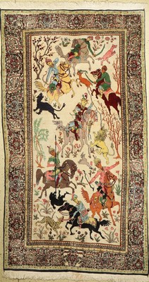 Lahor alt, Pakistan, ca. 60 Jahre, Wolle auf Baumwolle, ca. 278 x 154 cm, Reinigungsbedürftig, guter Zustand