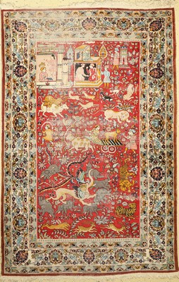 Lahor alt, Pakistan, ca. 60 Jahre, Wolle auf Baumwolle, ca. 280 x 185 cm, starke Gebr- auchsspuren