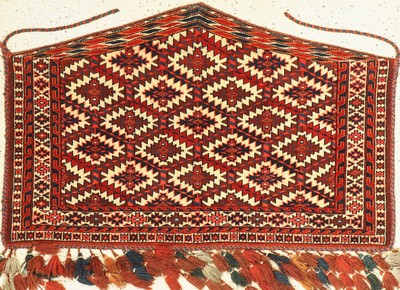 Asmalyk alt, Turkmenistan, um 1930, Wolle auf Wolle, ca. 122 x 80 cm, leichte Gebrauchs-spuren.
