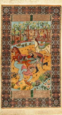 Lahor fein, Pakistan, ca. 50 Jahre, Korkwolle, ca. 155 x 90 cm, guter Zustand