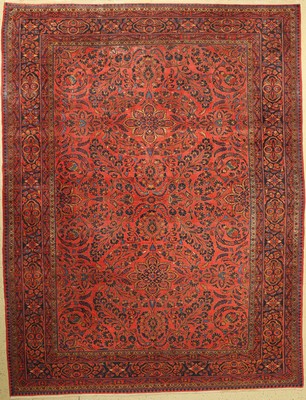Us Re-Import Lilian, Persien, um 1930, Wolle auf Baumwolle, ca. 366 x 282 cm, Mittlere Gebrauchsspuren