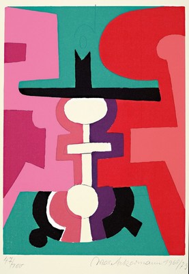 Max Ackermann, 1887 Berlin-1975 Bad-Liebenzell , Farblithographie, handsigniert und dat. 1968/73, num. 47/100, ca. 33x25cm, Blattgr. ca. 59x41.5cm