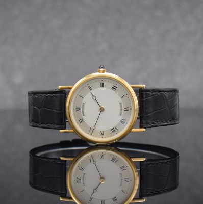 BREGUET Armbanduhr Classic Referenz BA 3150 in GG 750/000, Handaufzug, Schweiz um 1995, 3 -teil. Geh. inkl. orig. Lederband m. orig. GG 750/000 ...