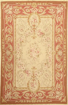 Aubusson stil, China, ca. 30 Jahre, Wolle auf Baumwolle, ca. 185 x 120 cm, flachgewebt, guter Zustand