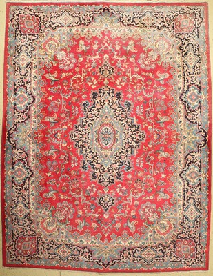 Mesched alt, Persien, ca. 60 Jahre, Wolle auf Baumwolle, ca. 396 x 303 cm, Leichte Gebrauchsspuren
