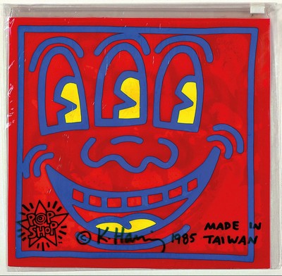Keith Haring, 1958-1990, Toiletry Bag, entstanden und erworben zur Eröffnung des Pop Shop Toikio 1987, Multiple, drucksigniert und dat. 1985, mit ...