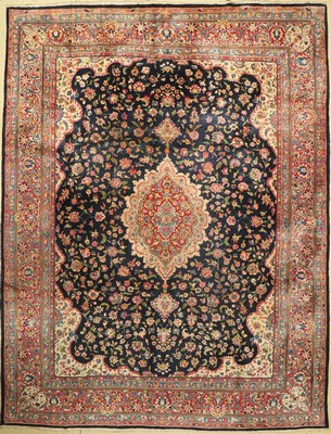 Yazd fein, Persien, ca. 50 Jahre, Korkwolle, ca. 389 x 298 cm, Leichte Gebrauchsspuren