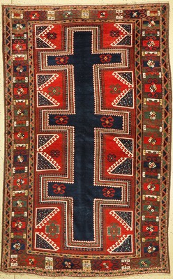Antiker Karachoph Kazak, Südwestkaukasus, um 1900, Wolle auf Wolle, ca. 275 x 170 cm, EHZ: 2-3(Braun Oxidiert).