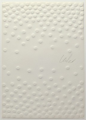 Günther Uecker, geb. 1930, Prägedruck auf dickem Karton, "Nagelreihen" von 2007, num. 46/200, handsigniert, Werksverzeichnis: L7505, ...