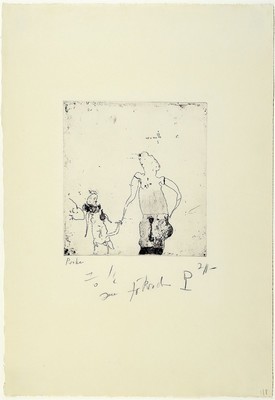 Horst Janssen, 1929 - 1995, Radierung auf Büttenkarton, handsigniert und dat. (19)59, Blatt 8 aus der seltenen 12-tlg Nana-Mappe aus dem Jahre 1959, ...