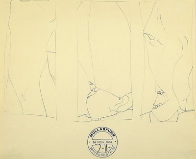 Horst Janssen, 1929 - 1995, Bleistiftzeichnung auf chamoisfarbenem Karton,Unikat, handsigniert im Stempel "Müllabfuhr", datiert 14. ...