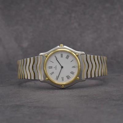 EBEL Sport Classique Armbanduhr, Schweiz um 1985, quarz, Stülpgeh. in Edelstahl, Lünette in GG, Stahlbd. stark verschl., weißes Zifferbl. m. röm. ...