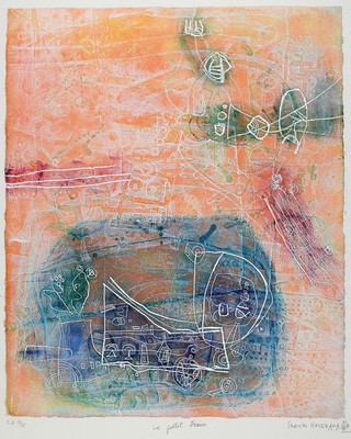 Shoichi Hasegawa, geb. 1929 in Yaizu, "Le petit train", Radierung auf Büttenpapier, sign., num. E.A. 24/25, Platte ca. 60x49 cm, gesamt ...