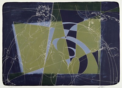 Hans Erni , 1909-2015, Ohne Titel, Lithografie, sign., num. 73/150, gesamt ca. 76x75x5 cm