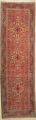 Bidjar, Persien, ca. 50 Jahre, Wolle auf Baumwolle, ca. 298 x 89 cm, gute Zustand