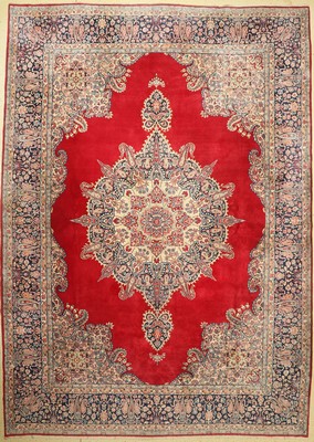Kerman Lawar, Persien, um 1940, Wolle auf Baumwolle, ca. 420 x 300 cm, guter Zustand, Reinigungsbedürftig