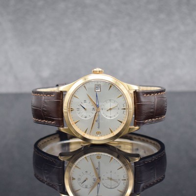 Jaeger-LeCoultre Master Hometime Herrenarmbanduhr in RoséG 750/000, Schweiz verk. lt. beil. Pap. 08/2011, Automatik, Ref. 174.2.05S/Q1622430, beids. ...