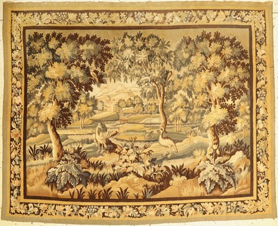 Tapisserie Flandern, Belgien, um 1920, Wolle mit Seide, ca. 212 x 173 cm, guter Zustand