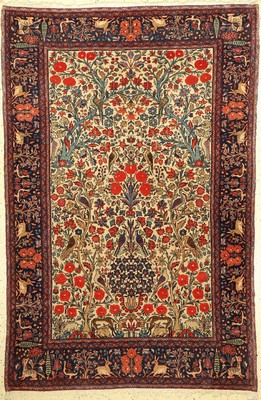Tehran antik, Persien, um 1910, Wolle auf Baumwolle, ca. 200 x 130 cm, Leichte Gebrauchsspuren, Mottenfraß am unteren Rand