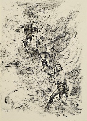 Max Slevogt, 1868-1932, zwei Lithographien aus Lederstrumpf, beide handsigniert, je ca. 17x13cm, PP