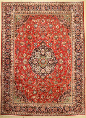 Hochwertiger feiner Keschan Kork, Persien, um 1930/1940, Korkwolle geknüpft auf Baumwolle, klassisches Medallion Design, ca. 425 x 312 cm, ...