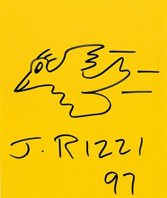 James Rizzi, 1930-2011, Filzstiftzeichnung, handsign., dat. 97, unter Glas gerahmt, ca. 34,5x30,5 cm