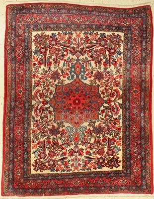 Rosenbidjar fein, Persien, ca. 60 Jahre, Korkwolle, ca. 140 x 106 cm, Mittlere Gebrauchsspuren