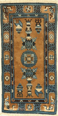 Pao Tow antik, China, um 1920, Wolle auf Baumwolle, ca. 125 x 65 cm, Leichte Gebrauchsspuren, alte Restaurierungen