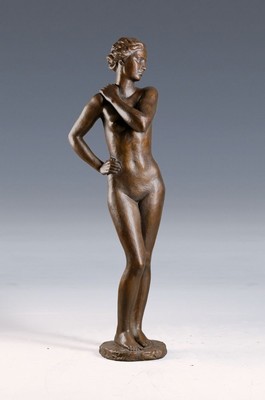 Fritz Klimsch, 1870-1960, typische Figur des Künstlers im Stil der neuen Sachlichkeit, Körperlichkeit in der der Bewegung akzentuiert, Spielbein ...