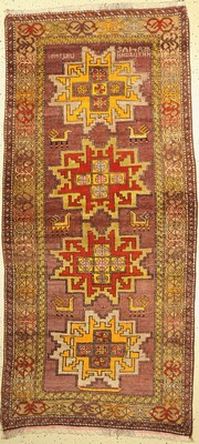 Armenischer Kazak, Kaukasus, um 1960, Wolleauf Baumwolle, ca. 235 x 110 cm, leichter Mottenfraß,Gebrauchsspuren