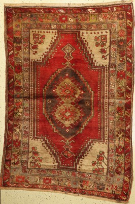 Konya alt, Türkei, um 1950, Wolle auf Wolle, ca. 200 x 135 cm, Mittlere Gebrauchsspuren