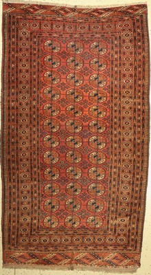 Tekke Buchara, Turkmenistan, um 1930, Wolleauf Wolle, ca. 225 x 130 cm, gleichmäßig dünn